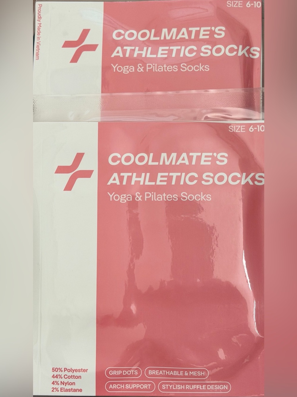 NWT 4-Pairs COOLMATE Women’s Grip Socks Size 6-10 Black Yoga Pilates